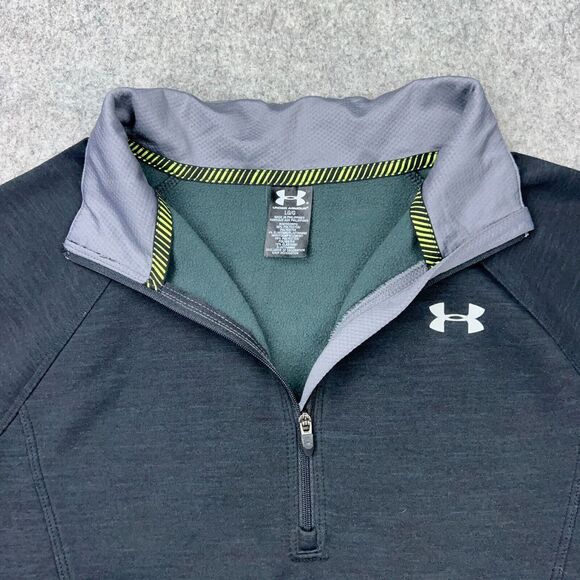 Under Armour Sweatshirt Womens Large Black 1/4 Zip Storm Mock Neck Running Y2K - Picture 3 of 14